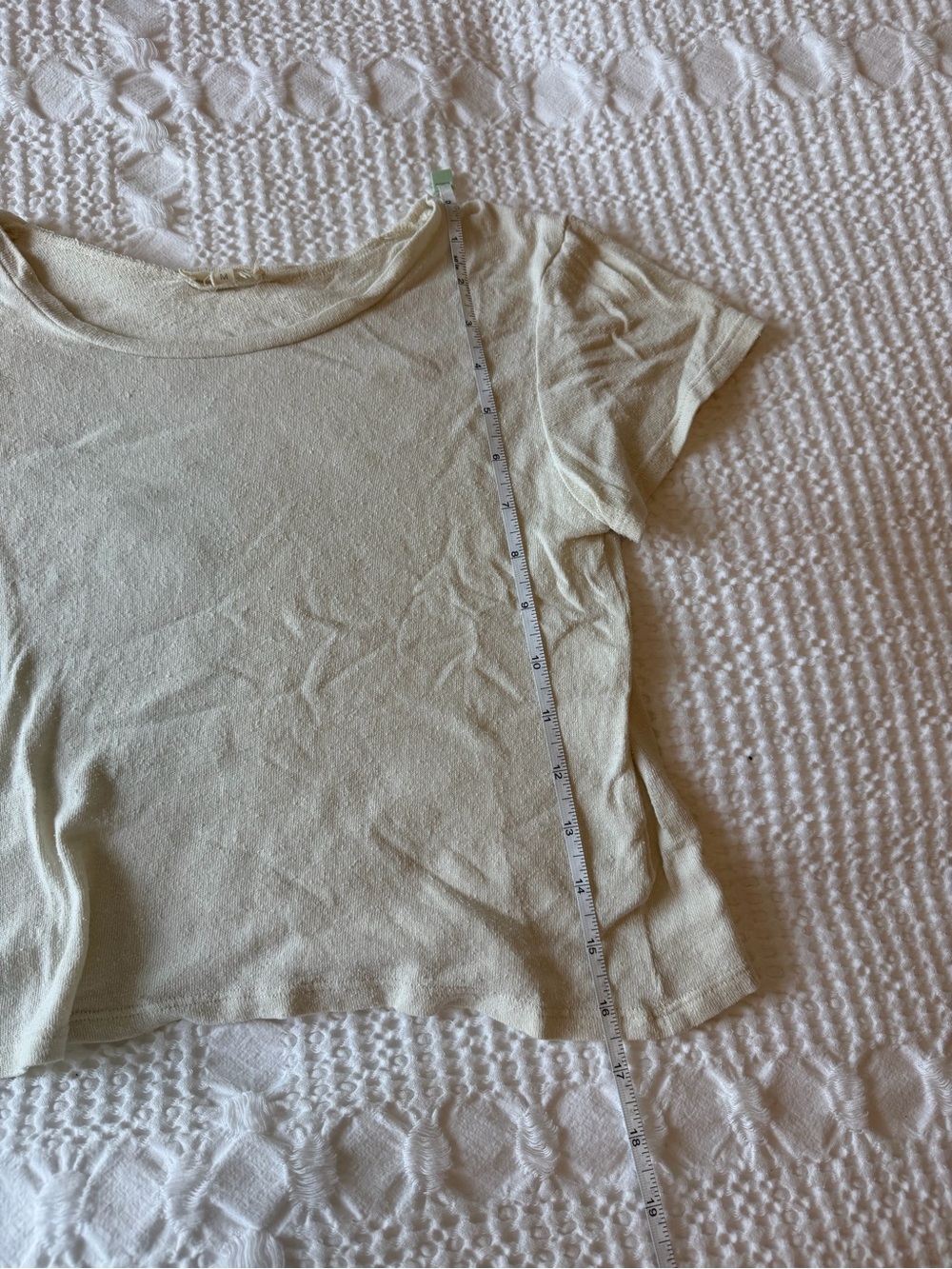 OZMA Raw Silk Jersey Tee in Light Cream